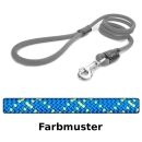 klassische Hundeleine - L - 175cm - blau mit gelben Kreuzen